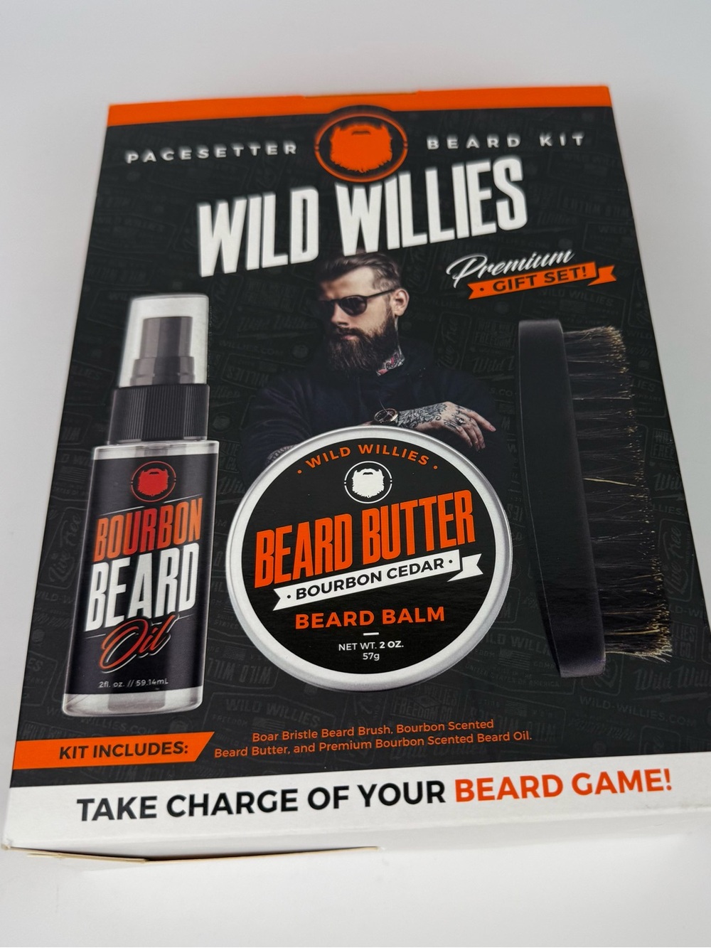 NEW Wild Willie's Essential Beard Grooming Kit Oil Conditioner Balm Brush Set